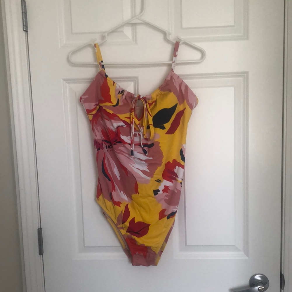 Vibrant one piece swimsuit.